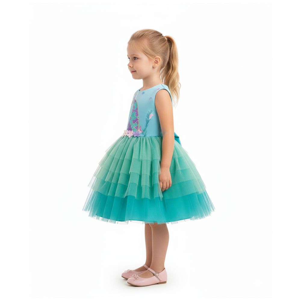 D' Daniela Girl's Mermaid Dreams Dress - Blue