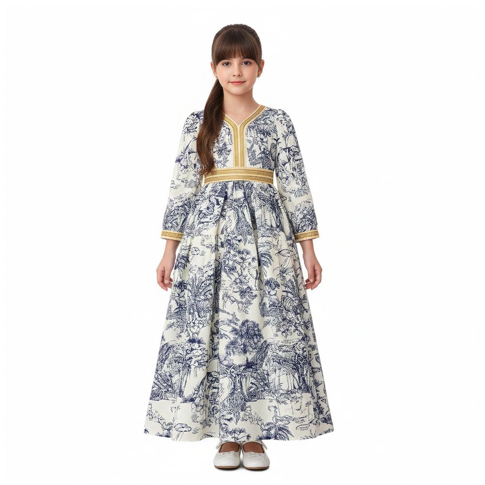 D' Daniela Maya Modesty Abaya Dress - Multicolor