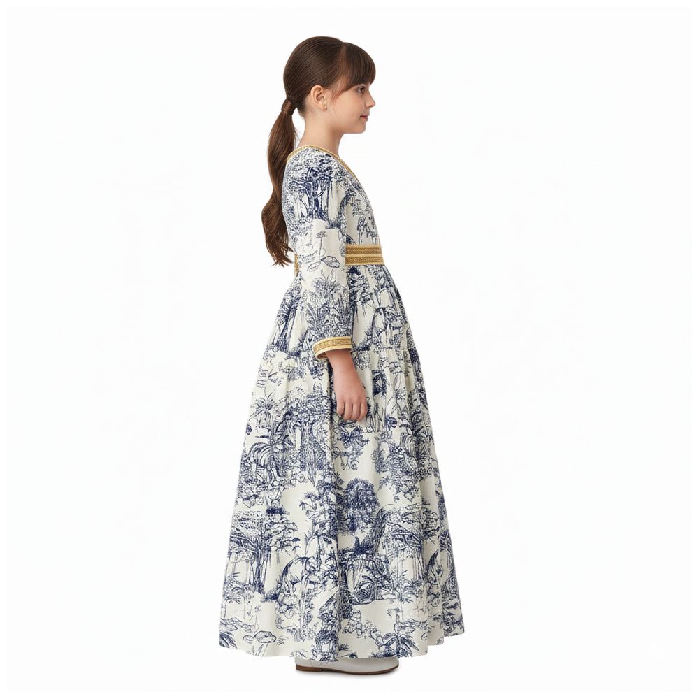 D' Daniela Maya Modesty Abaya Dress - Multicolor