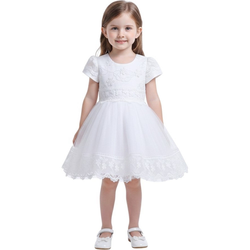 Ddaniela Sophia Baby Party Dress - White