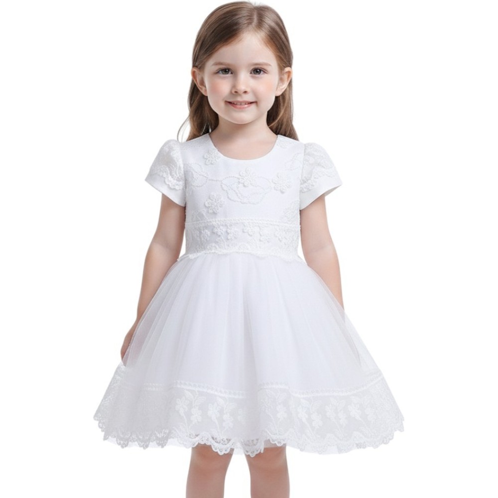 Ddaniela Sophia Baby Party Dress - White