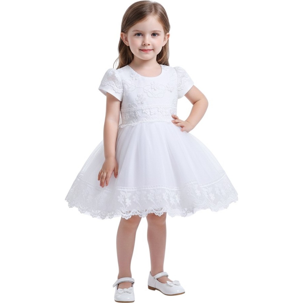 Ddaniela Sophia Baby Party Dress - White