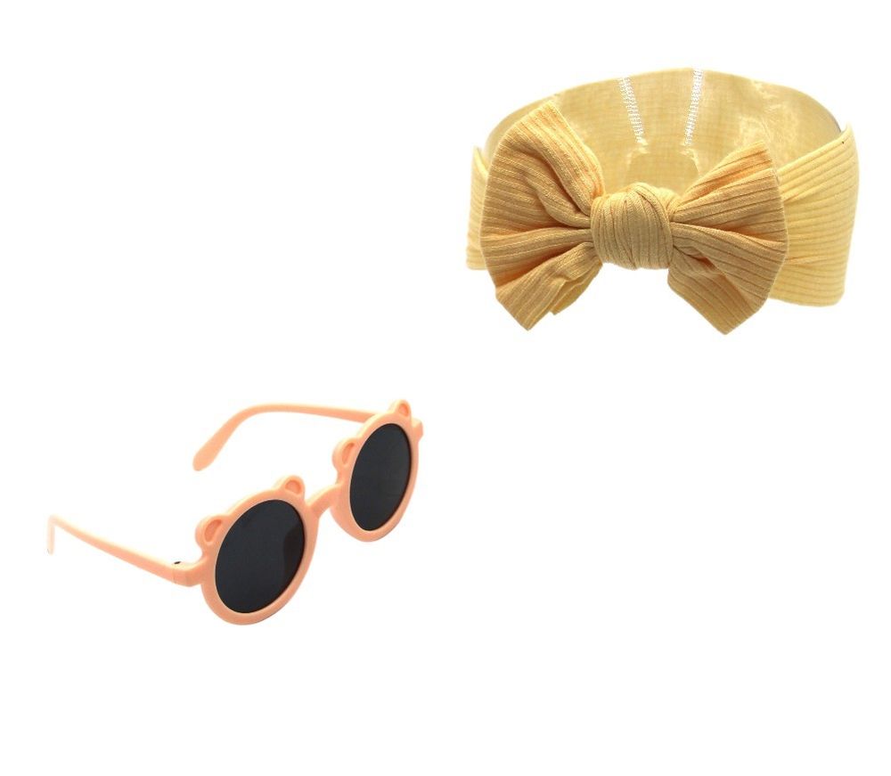 D' Daniela Leila Rainbow Sunglasses and Bow Barrette Ponytail Set - 2 Pcs