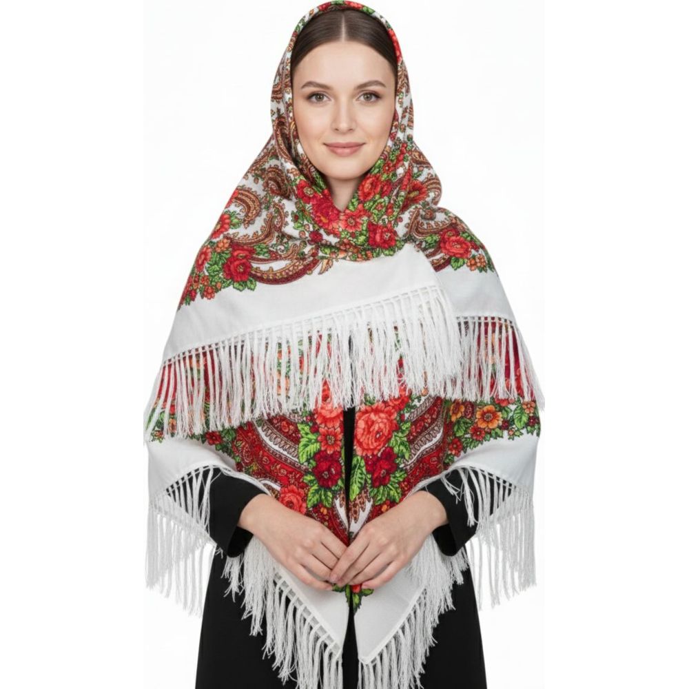 D' Daniela - Amaliya Women's Eastern European Cotton Tassel Shawl
