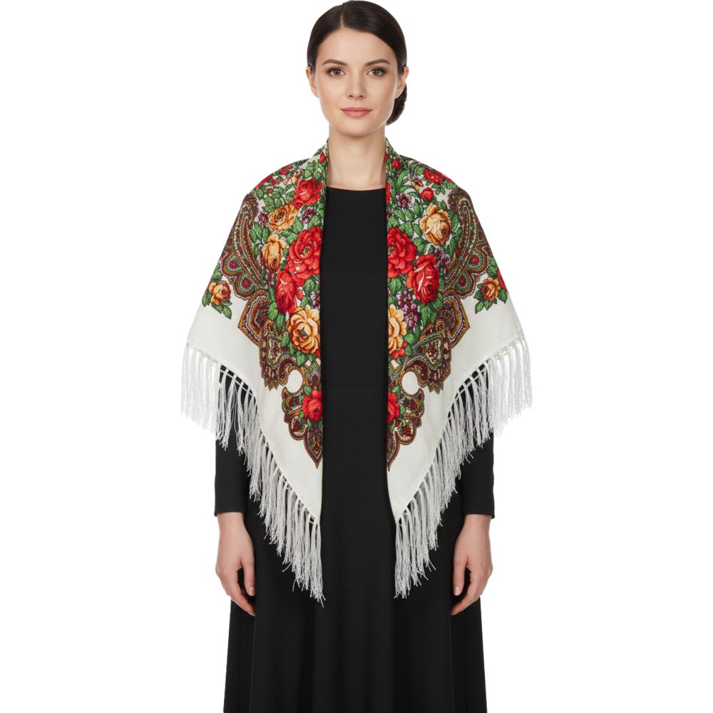 D' Daniela - Klara Women's Eastern European Cotton Tassel Shawl