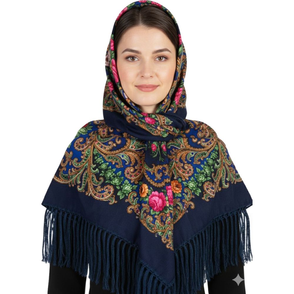D' Daniela - Maria Women's Eastern European Cotton Tassel Shawl