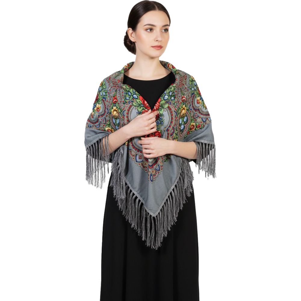 دي'دانييلا - شال نسائي شرقي أوروبي قطن مع شراشيب - أبوليناريا