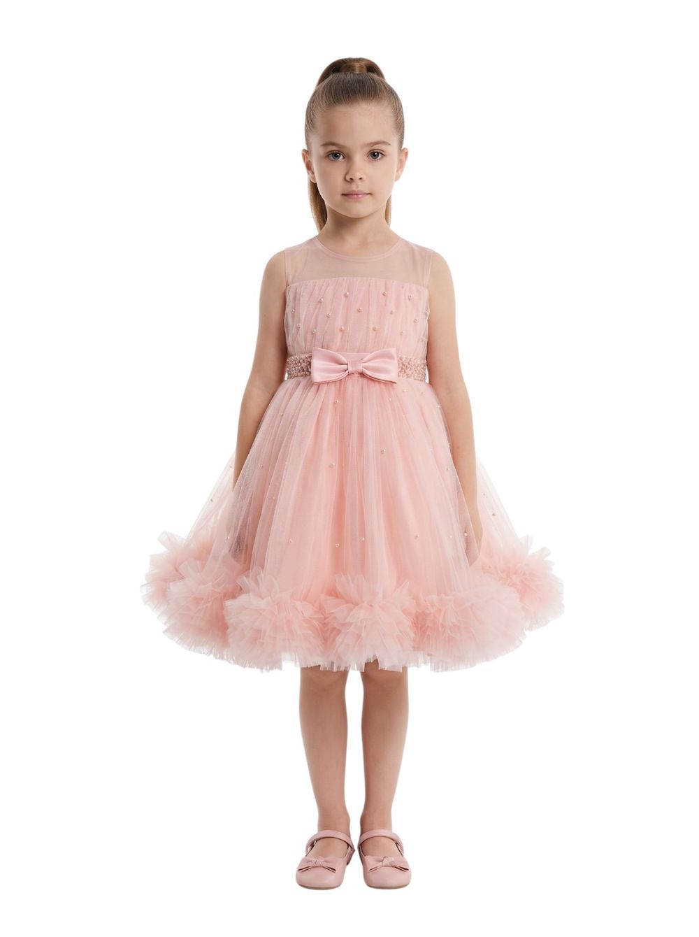 Bidani - Girl's Moonlight Sleeveless Party Dress - Pink