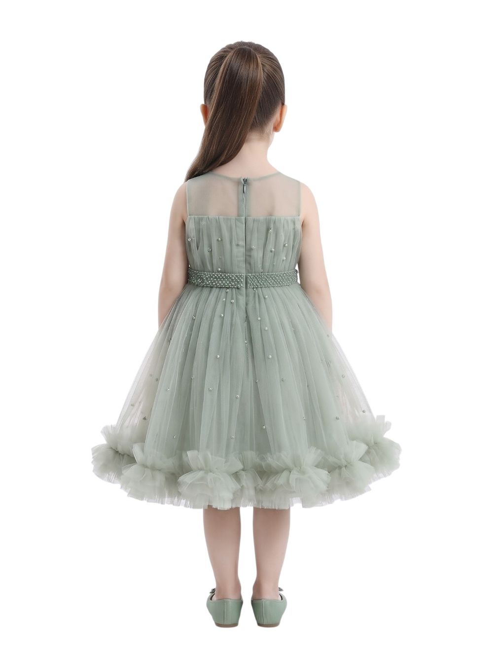 Bidani - Girl's Moonlight Sleeveless Party Dress - Olive
