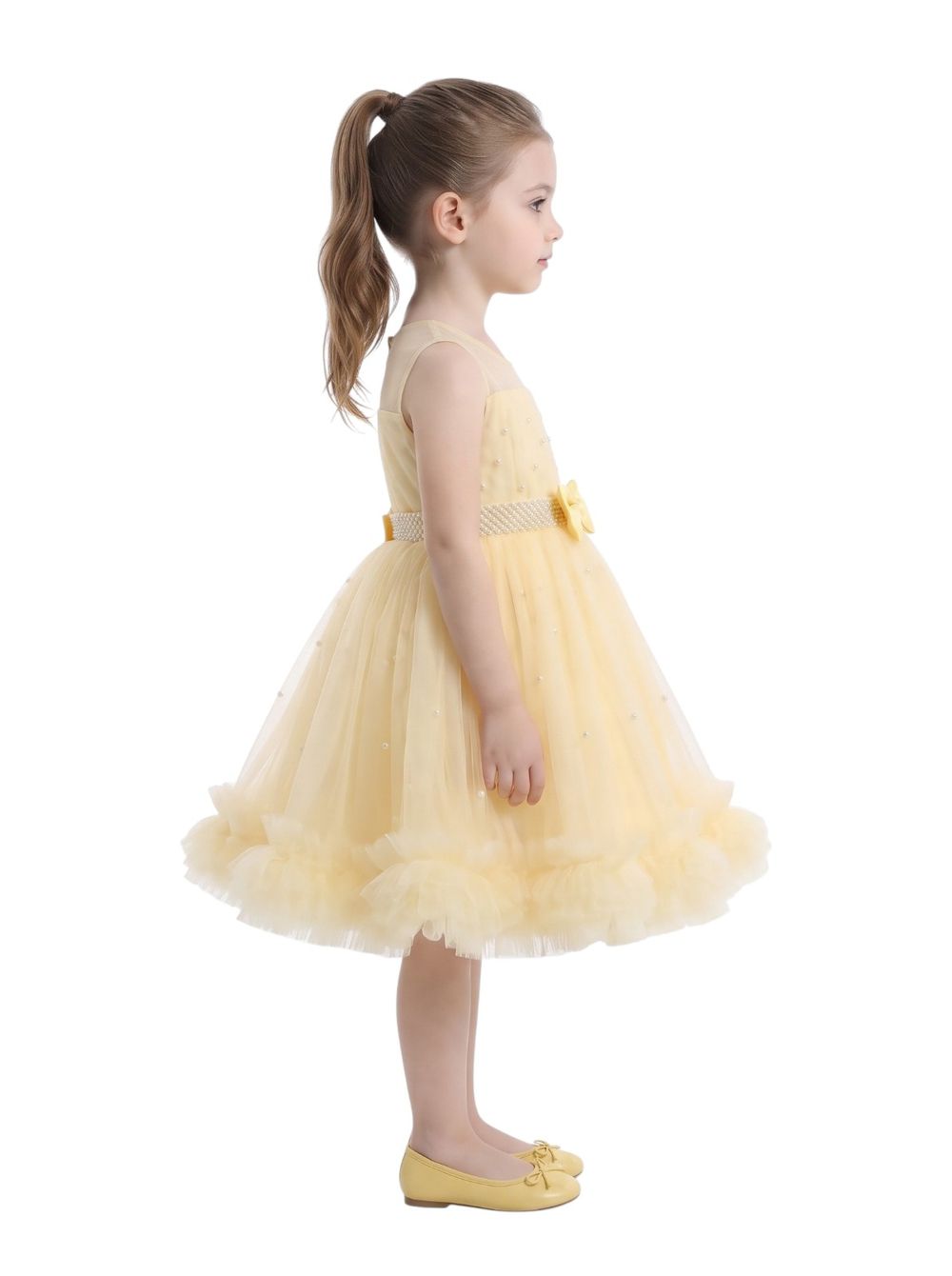 Bidani - Girl's Moonlight Sleeveless Party Dress - Yellow