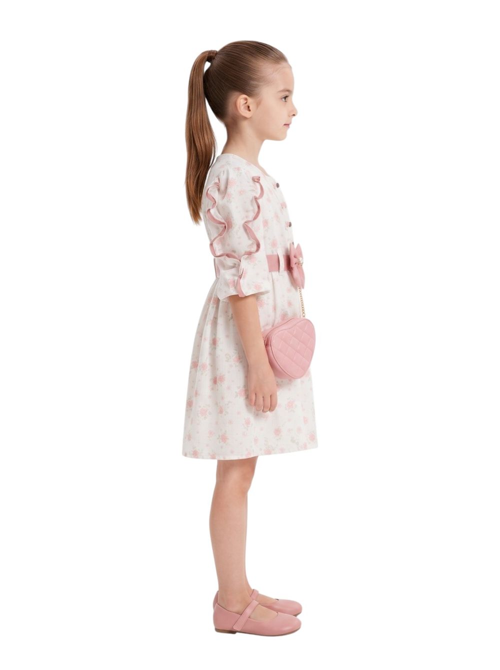 Bidani - Girl's Lujain Blossom Dress With Bag - Pink