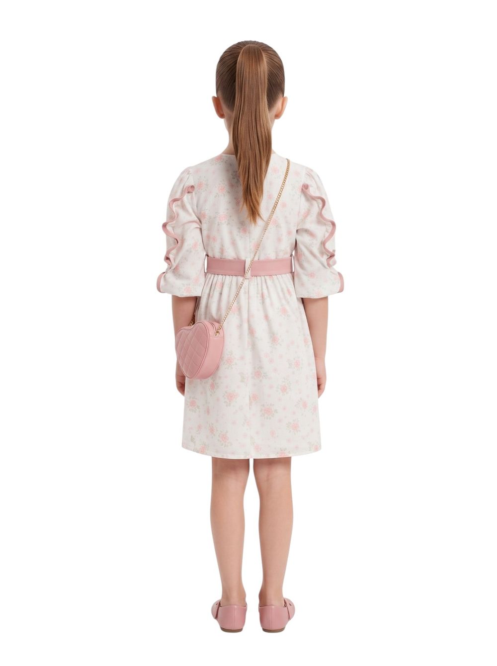 Bidani - Girl's Lujain Blossom Dress With Bag - Pink