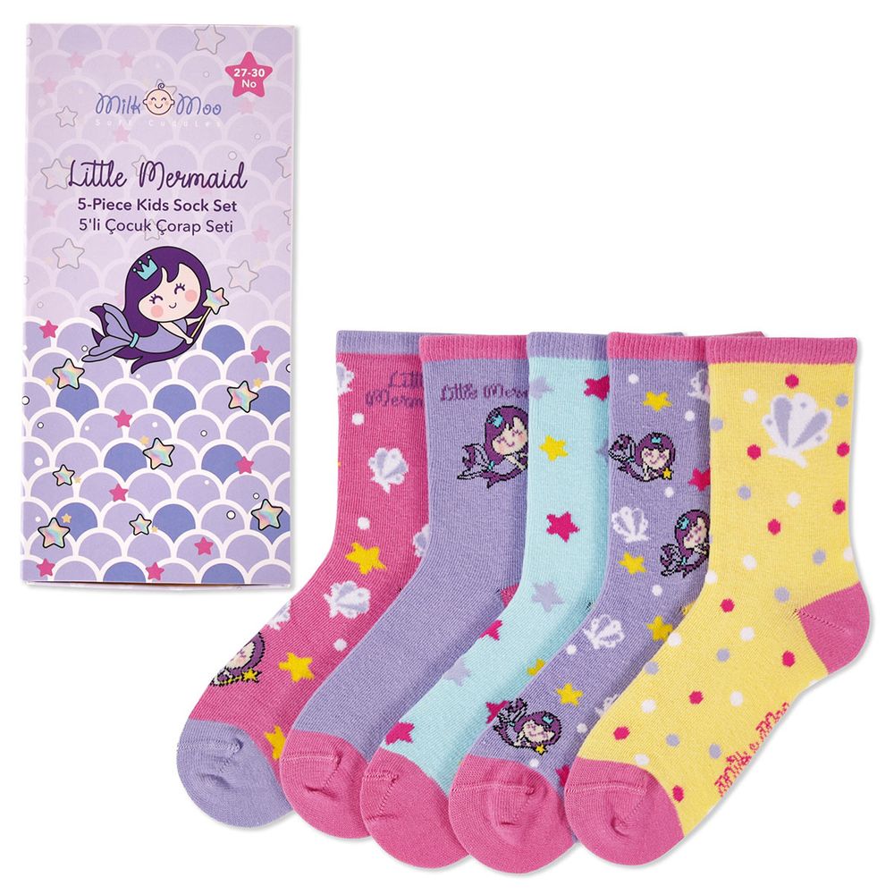 Milk&moo Kids Socks Little Mermaid - Pack of 5