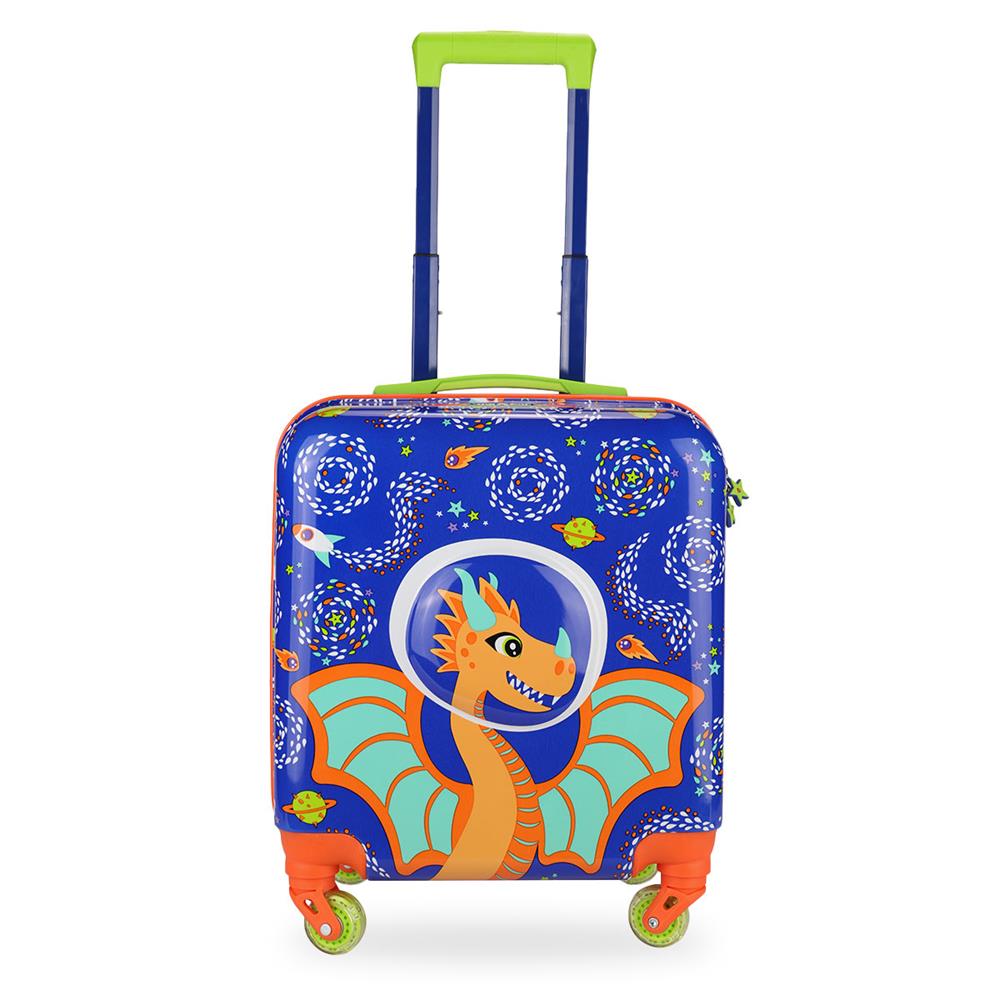 Milk&Moo Boy's 3D Suitcase With Light-Up Wheels - Blue - 46 cm