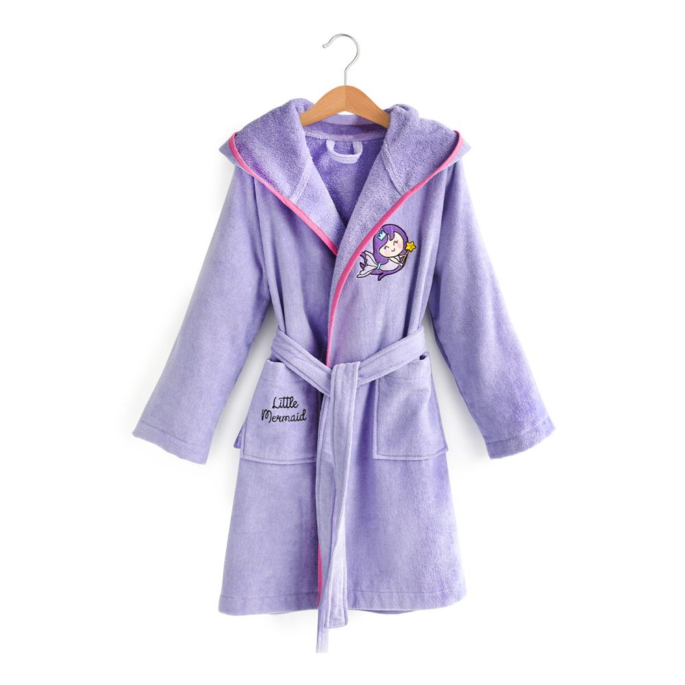 Milk&moo Little Mermaid Kids Bath Robe - Purple