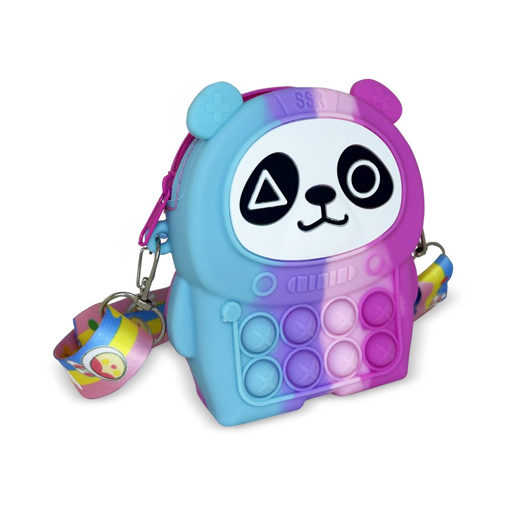 Ogi Mogi Toys Girl's Colorful Panda Shoulder Bag - Blue/Violet