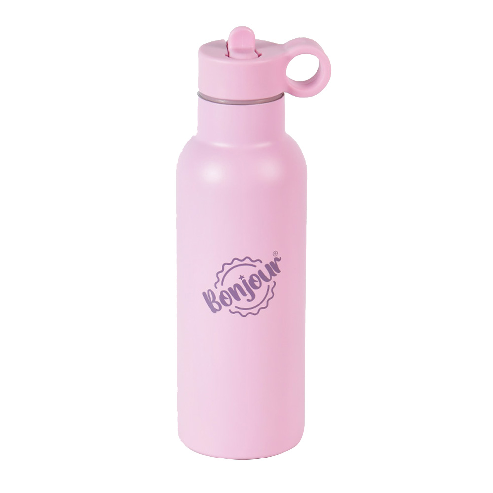 Bonjour - Sip Box Premium Insulated Water Bottle - Light Pink - 500 ml