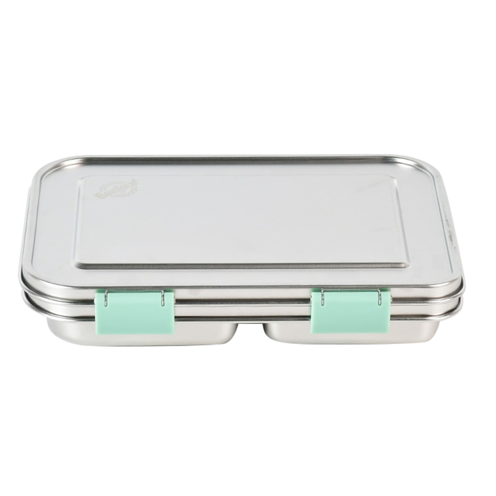 Bonjour - 3-Compartment Stainless Steel Mini Lunch Box - Green