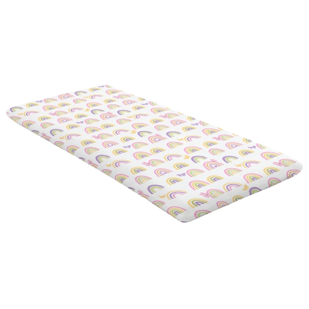Fancy Fluff - Fitted Sheet for Chicco Next2Me Forever Crib - Rainbow Dreams