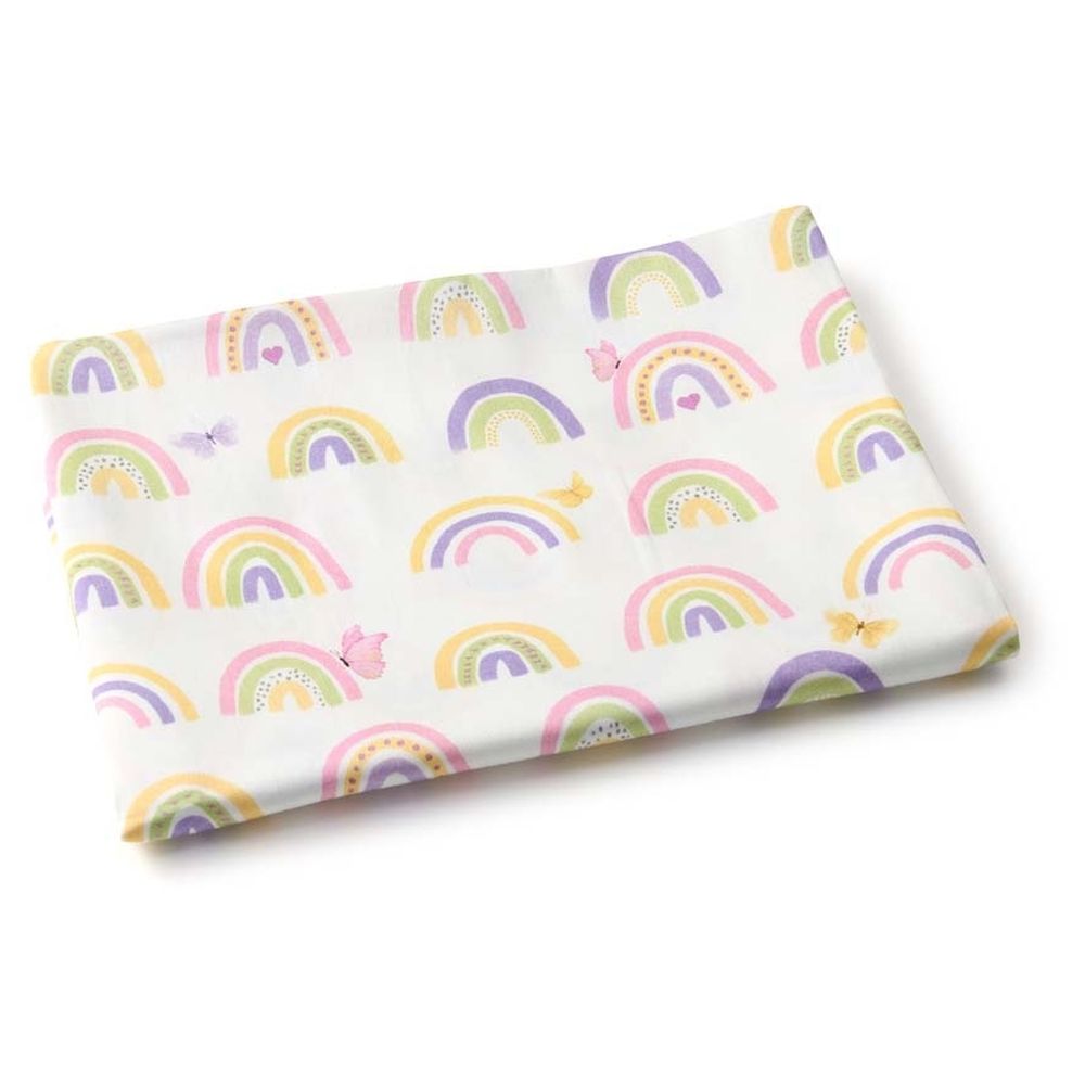 Fancy Fluff - Fitted Sheet for Chicco Next2Me Forever Crib - Rainbow Dreams