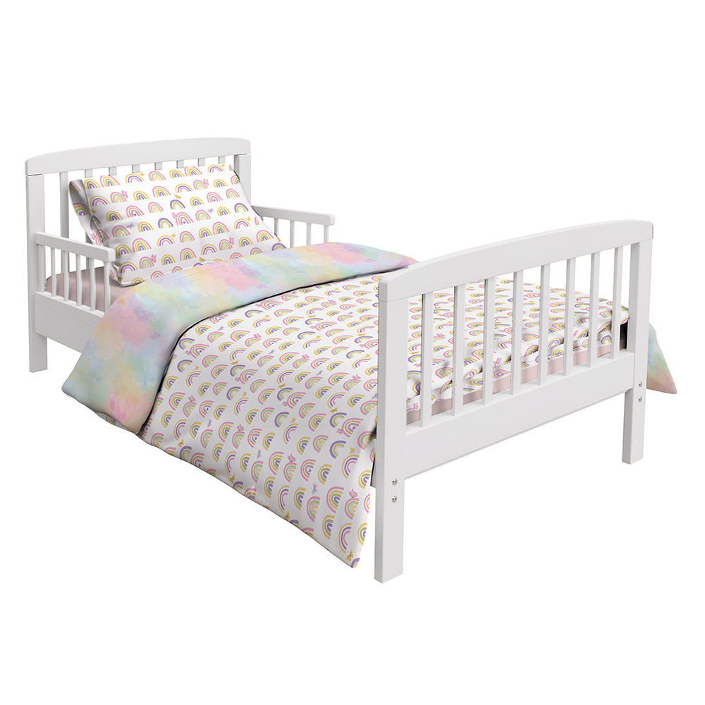 Fancy Fluff - Toddler's Organic Cotton Comforter Set - Rainbow Dreams - 5 Pcs