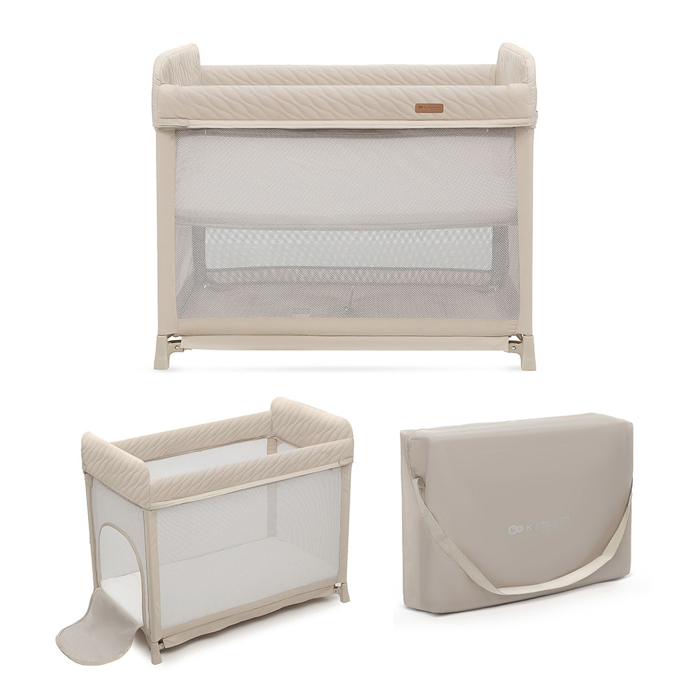 Kinderkraft - Moon Dream 2-Level Foldable Travel Cot 0-3Y - Beige