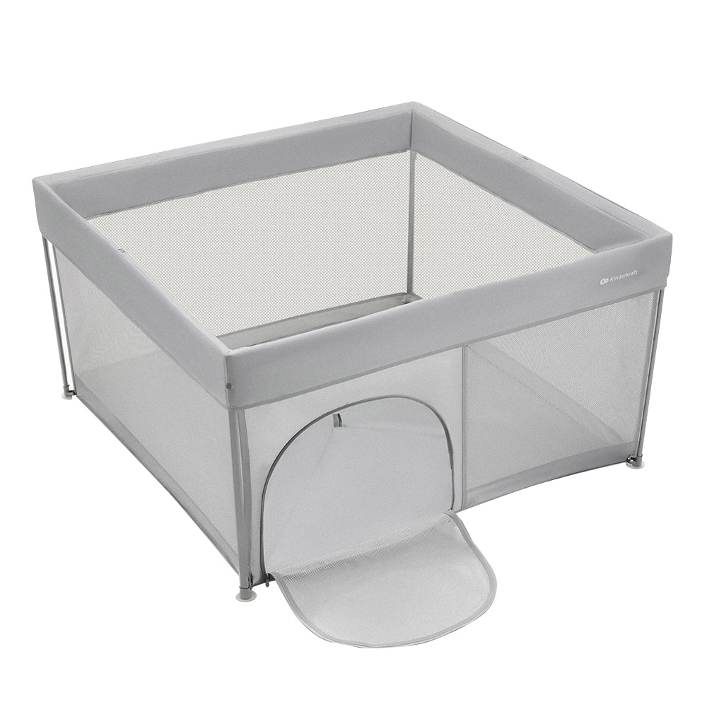 Kinderkraft - Ziki Foldable Playpen - Grey - 126.5 x 126.5 cm