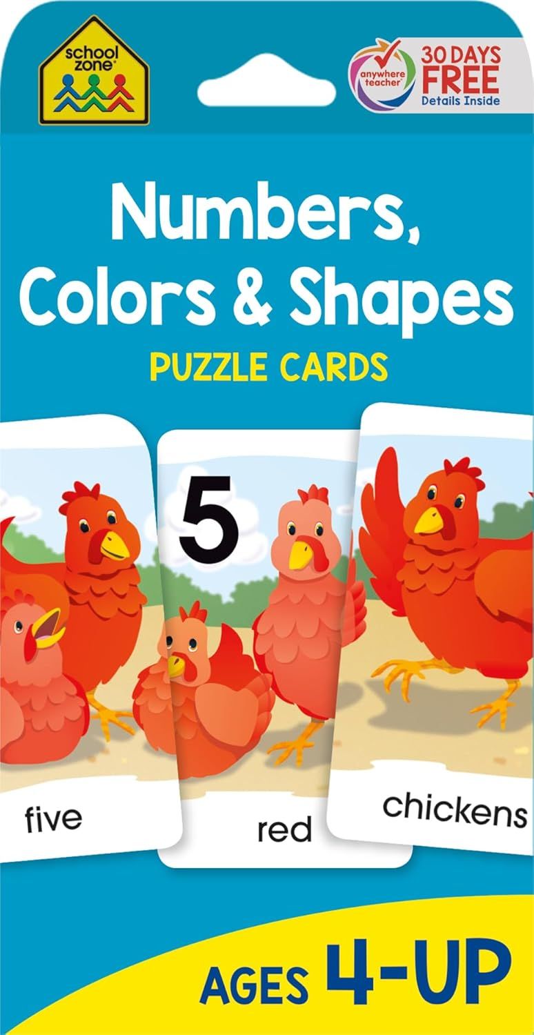 Puzzle Cards Numbers, Colors & Shapes