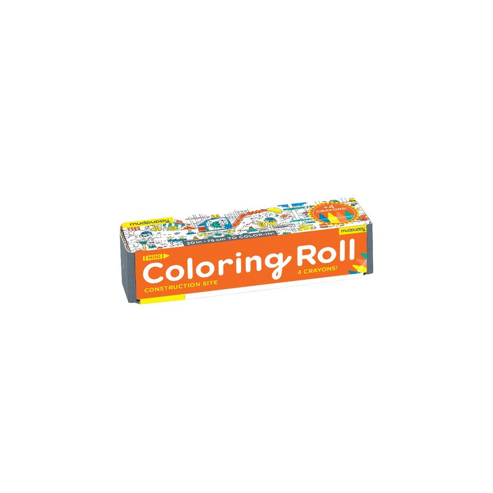 Mini Construction Site Coloring Roll & Crayons 4 Pcs