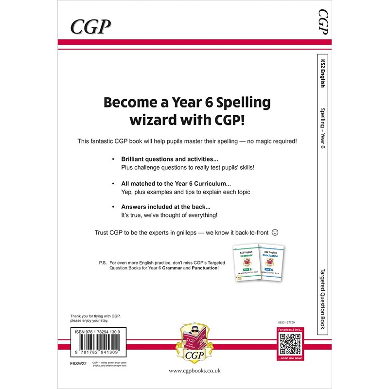 KS2 English Year 6 Spelling Targeted Question Book With Answers