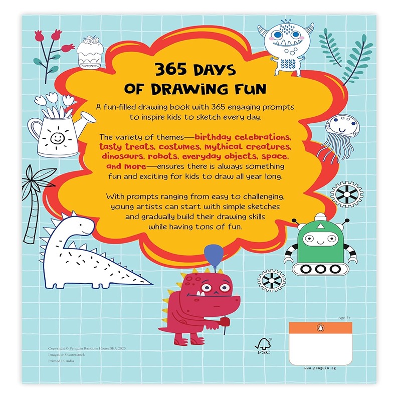 Draw Everyday: 365 Drawing Prompts For Kids