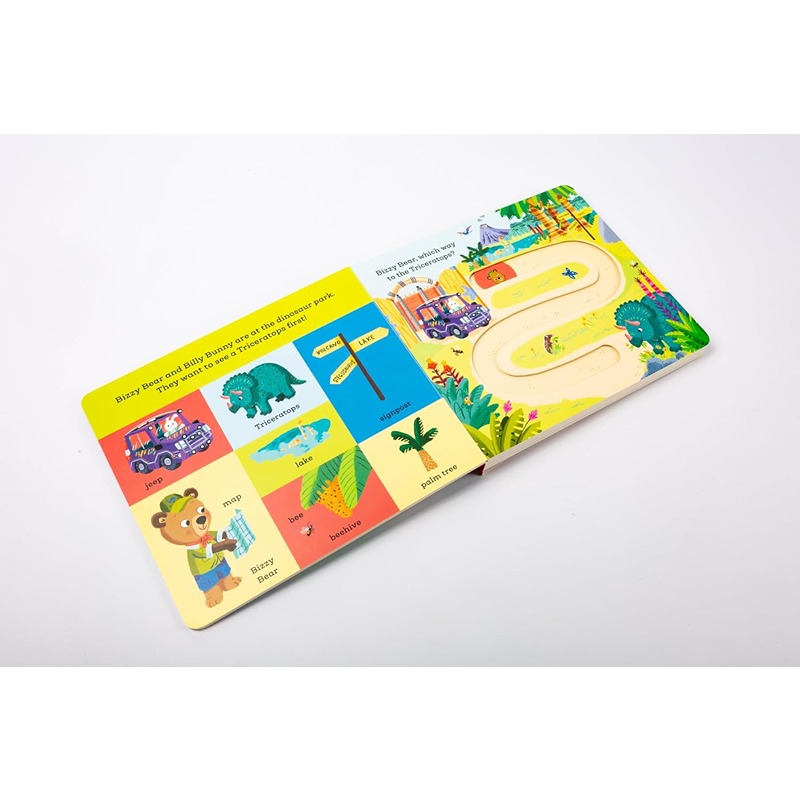 Bizzy Bear Find And Follow: At The Dinosaur Park: With 4 Sliding Counters