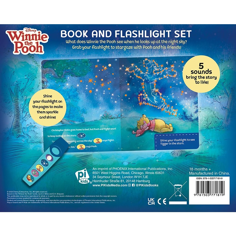 Disney Winnie The Pooh: Under The Stars Book And 5-Sound Flashlight Set