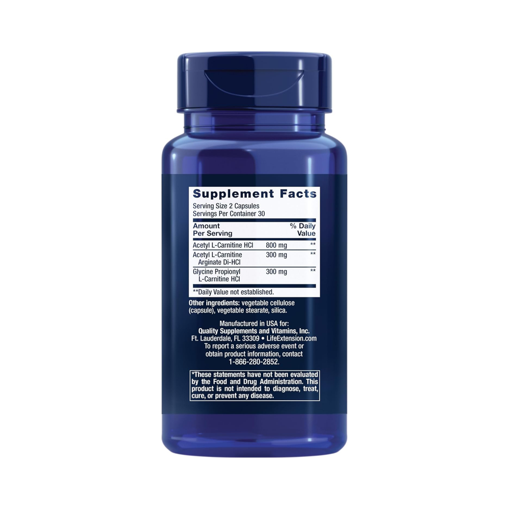 Life Extension - Optimized Carnitine for Energy Support - 60 Veg Caps