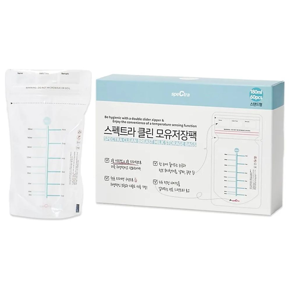 Spectra - Clean Breast Milk Storage Bags - 180 ml - 60 Pcs