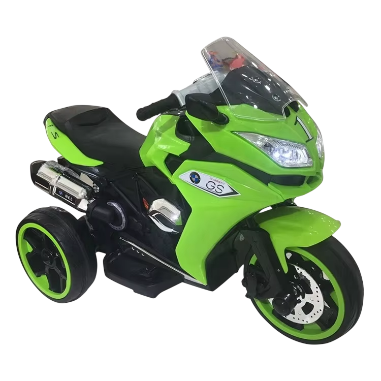 Amsham Kids' 3 Wheels Powered Ride-On Motorcycle 12V - Green