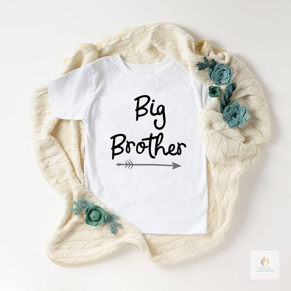 Matching Family Unique Gift for Baby Shower Big Brother T-Shirt - White