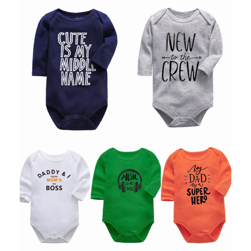 Matching Family Funny Quotes Full Sleeves Romper - Pack of 5