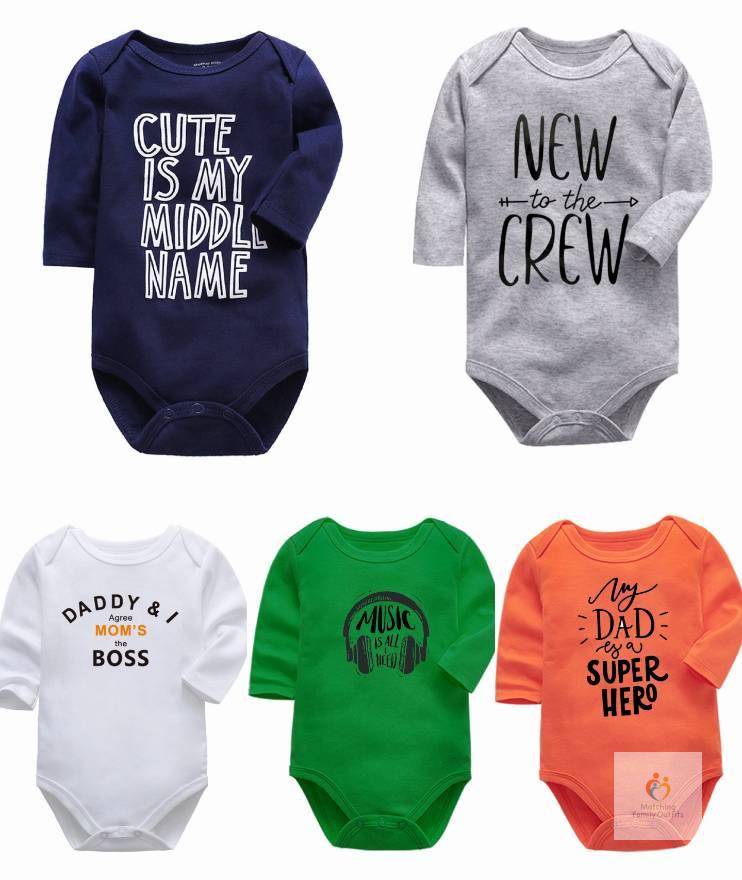 Matching Family Funny Quotes Full Sleeves Romper - Pack of 5