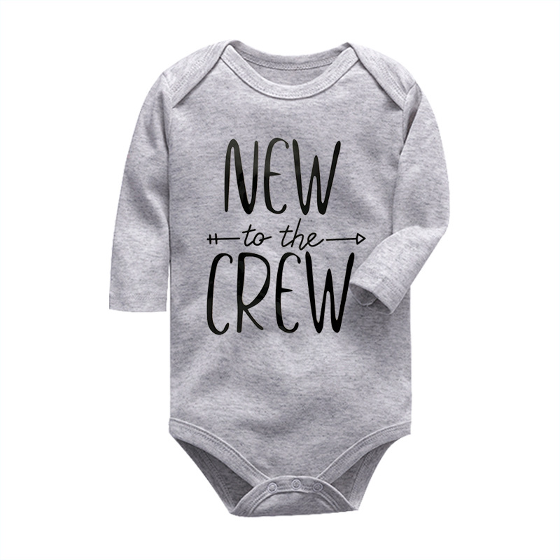 Matching Family To the Crew Baby Romper - Grey