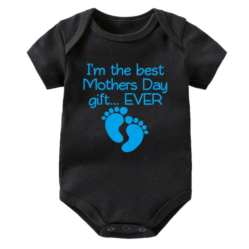 Matching Family I Am the Best Mothers Day Gift Ever Baby Romper - Black