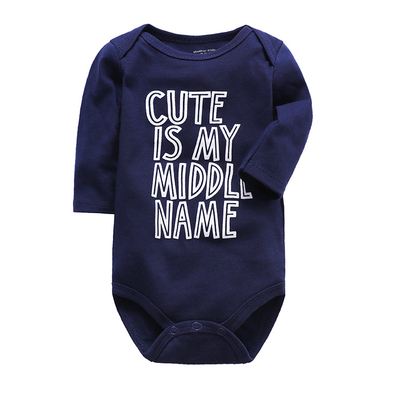 Matching Family Cute Is My Middle Name Printed Baby Romper - Blue