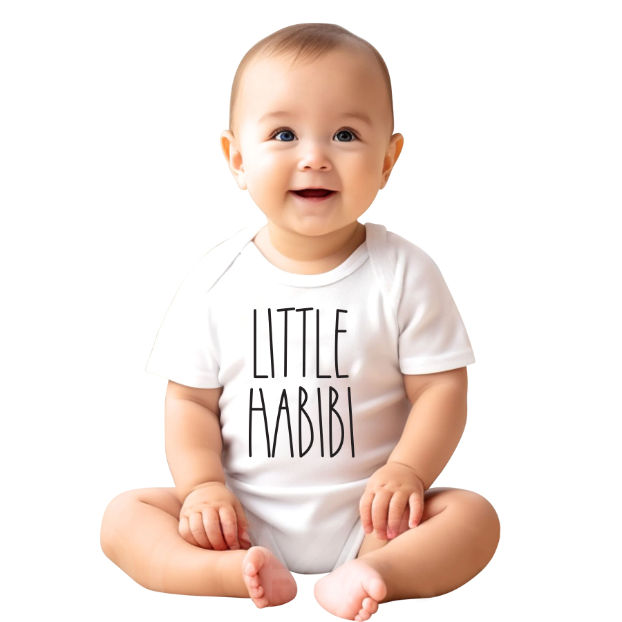 Matching Family Little Habibi Baby Romper - White