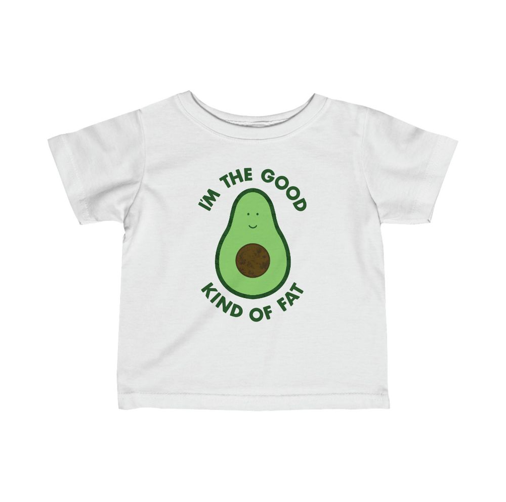 Matching Family I Am the Good Kind of Fat Avocado Printed Kids T-Shirt - White