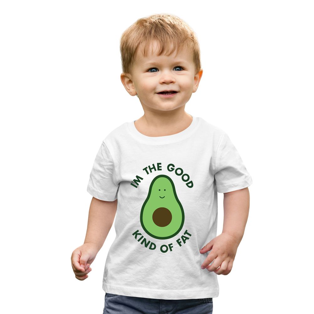 Matching Family I Am the Good Kind of Fat Avocado Printed Kids T-Shirt - White
