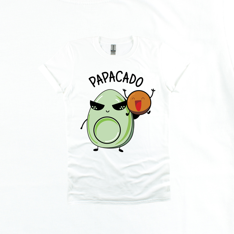 Matching Family Outfits - Papacado Printed Short Sleeves T-Shirt - White