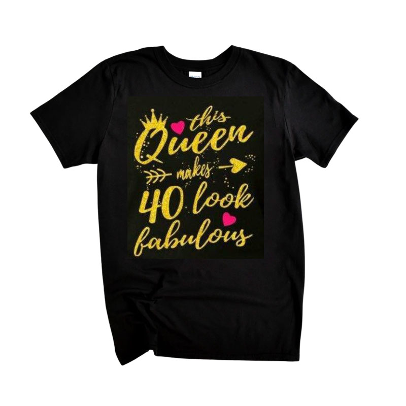 Matching Family This Queen Looks Printed T-Shirt - Black