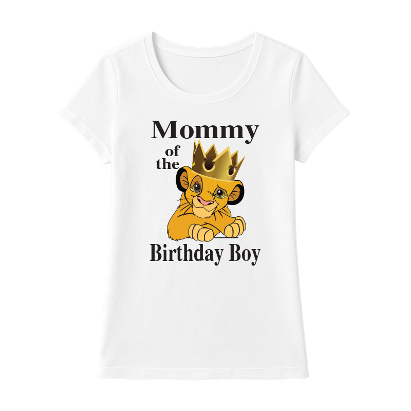 Matching Family Mommy of the Birthday Boy Printed T-Shirt - White