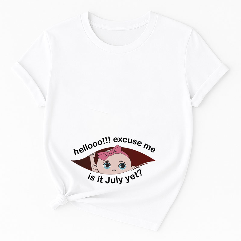 Matching Family Outfits Women' Hello Excuse Me July T-Shirt - White