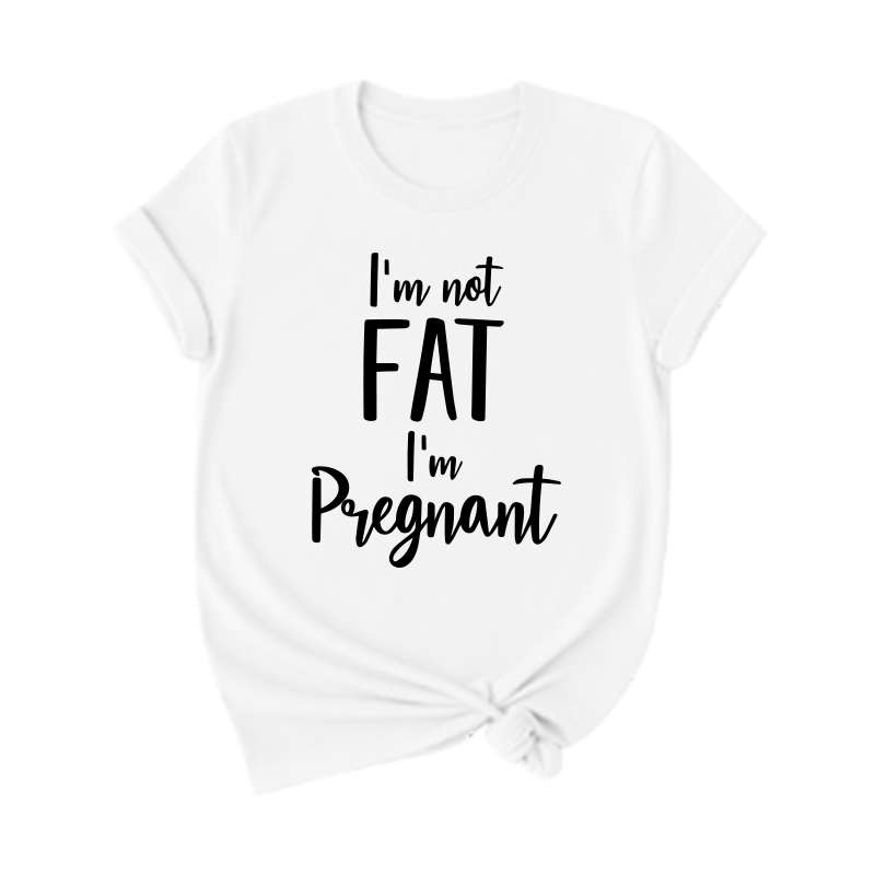 Matching Family Outfits Women' I Am Not Fat T-Shirt - White